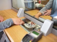 Withdrawing cash at a bank