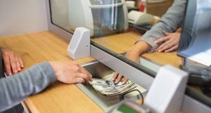Withdrawing cash at a bank